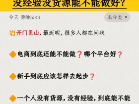 电商哪个平台好❓没经验没货源能不能做好❓